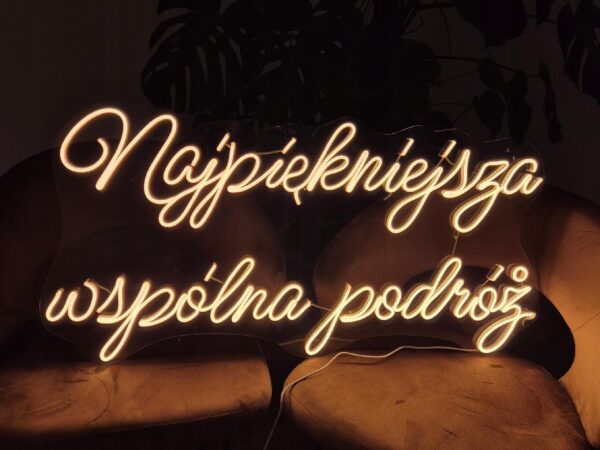 Neon LED Najpiękniejsza wspólna podróż na wesele