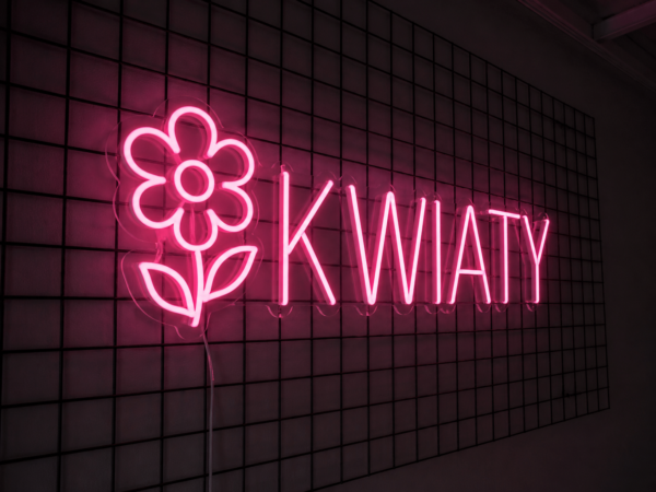 neon do kwiaciarni KWIATY LED z konturem kwiatu
